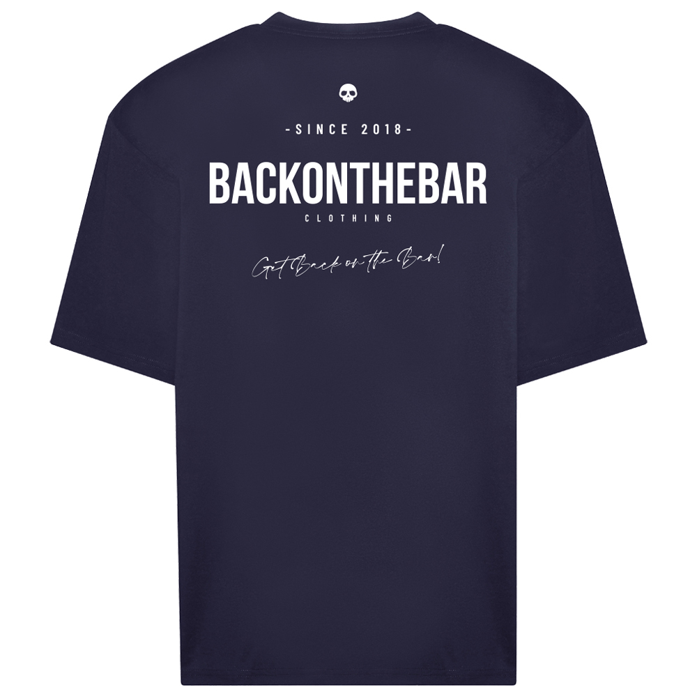 BOTB Script Oversized T Shirt Navy Back