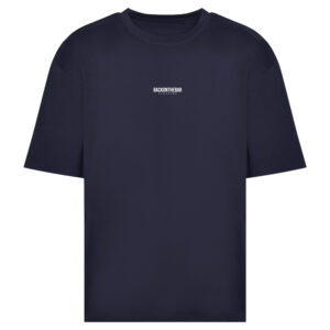 BOTB Script Oversized T Shirt Navy Front