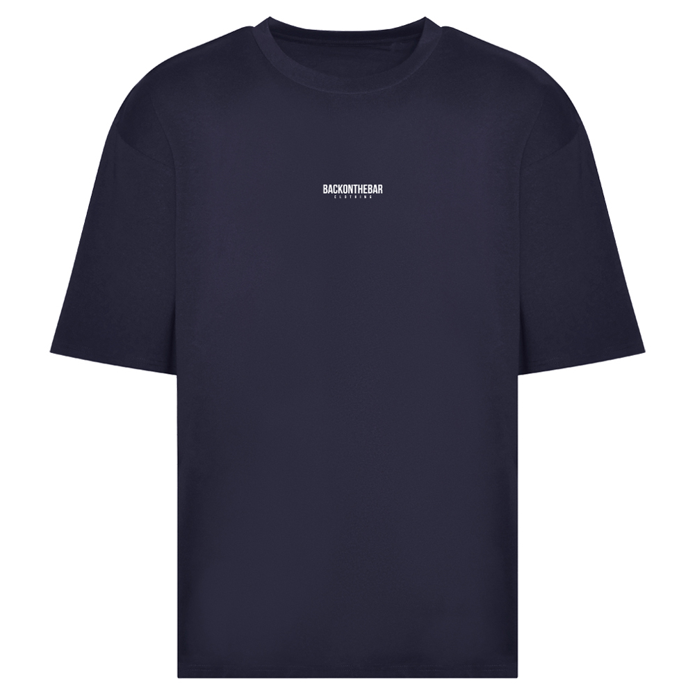 BOTB Script Oversized T Shirt Navy Front