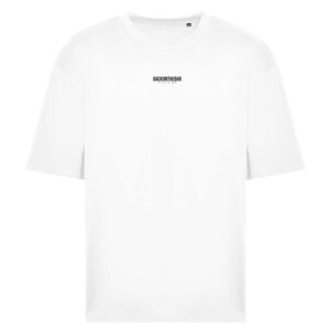 BOTB Script Oversized T Shirt White Front